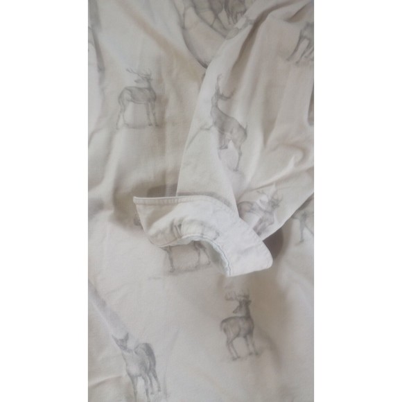 Woolrich Men's Sz 2XL Button Down Shirt Birch Deer Sketch Flannel Outdoors Cream - Picture 9 of 15